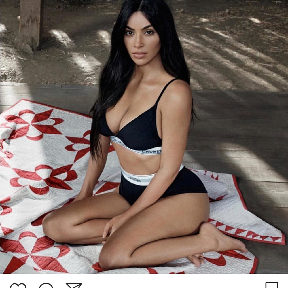 CK Calvin Klein triangle bralette Black bra